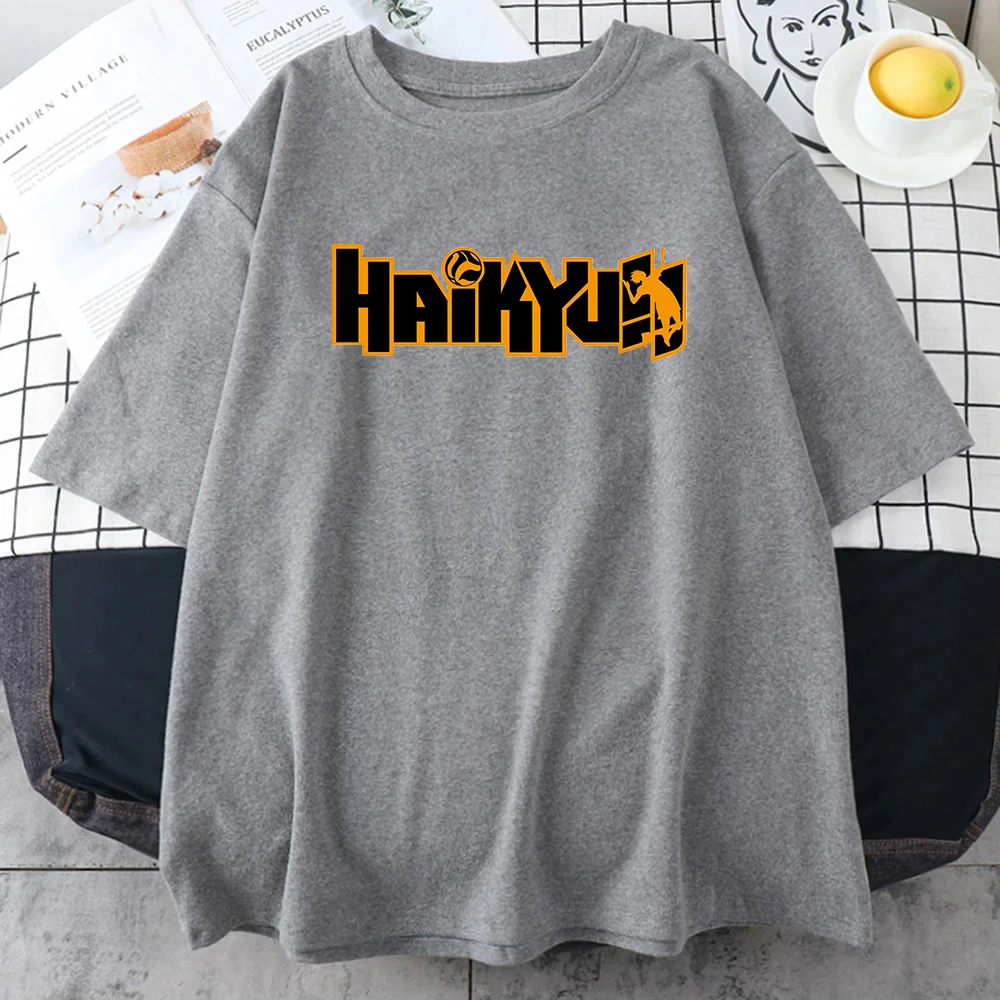 2024 Anime Haikyuu Manga Printed Men\'s New Short sleeved Hip Hop 100% Cotton Round Neck T-shirt Men\'s Cute Clothing in Japan