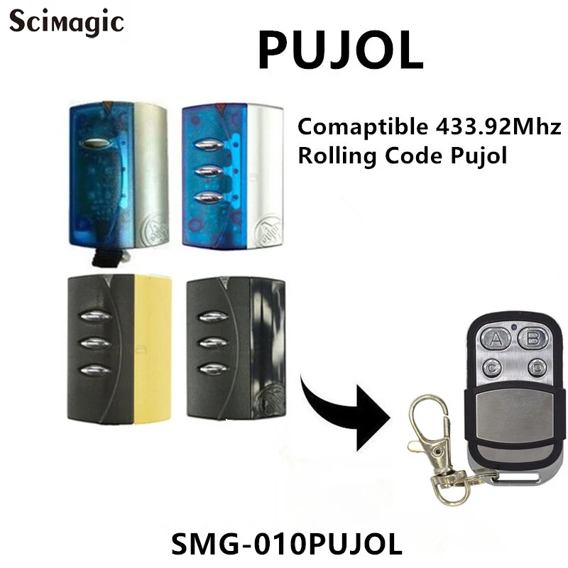 PUJOL Rolling Code 433.92MHz Garage Door Remote Control Compatible With PUJOL MARTE, P215, TWIN, VARIO Controller Opener