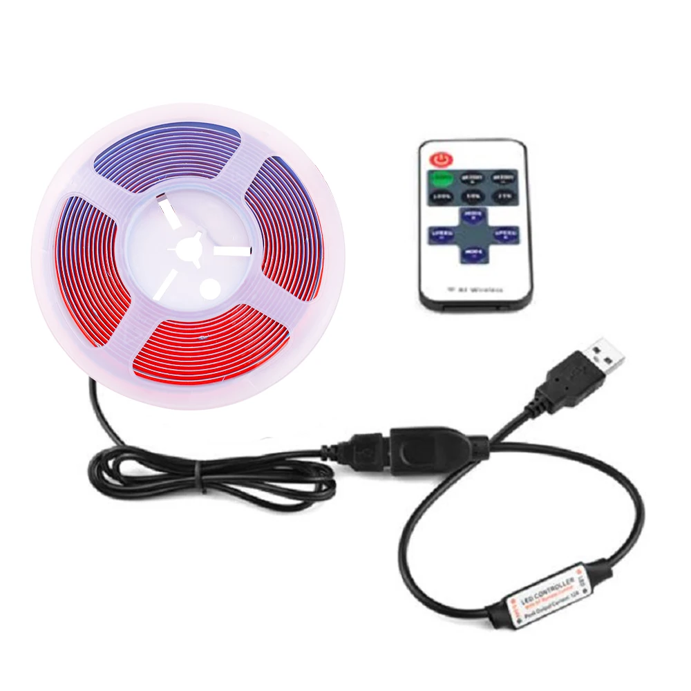 USB pasek COB LED DC5V 320 leds/m wysokiej gęstości elastyczne ściemniania oświetlenie liniowe taśmy TV pokoju tło lampa 3000-6500K 1m-5M