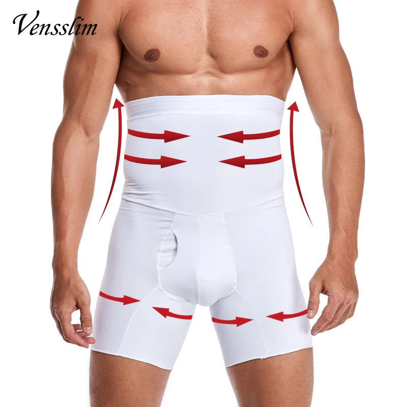 Vensslim Tummy Control Waist Trainer Pant Men Slimming Plus Size Body Shaper Shorts Compression Shapewear Thigh Slimmer Pants