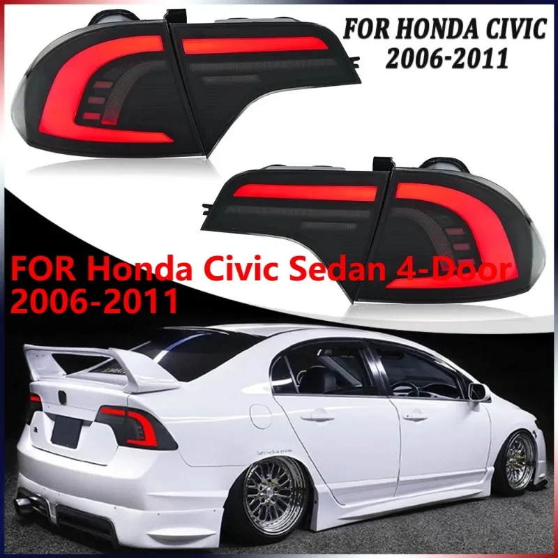 

For Honda Civic Sedan 4-Door 2006-2011, 1Set Full LED Tail Lights Assembly, Plug and Play