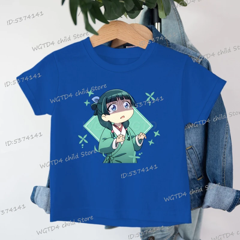 يوميات الصيدلي الكرتون تي شيرت لفتاة صبي Maomao طباعة طفل فتاة الملابس أنيمي المشجعين الهدايا لينة القطن الفتيات تي شيرت #4