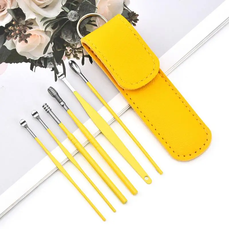 /set ear cleaner Ear Wax Pickers Stainless Steel Earpick Wax Remover piercing kit earwax Curette Spoon Care Ear Clean Tools