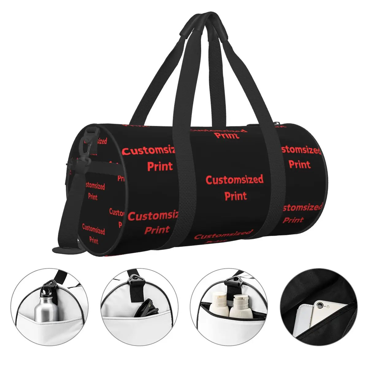 TU imagen Bolsa de gimnasio Desing Cool Bolsas para deportes al aire libre con zapatos Entrenamiento Bolso impreso Bolsa de fitness vintage para