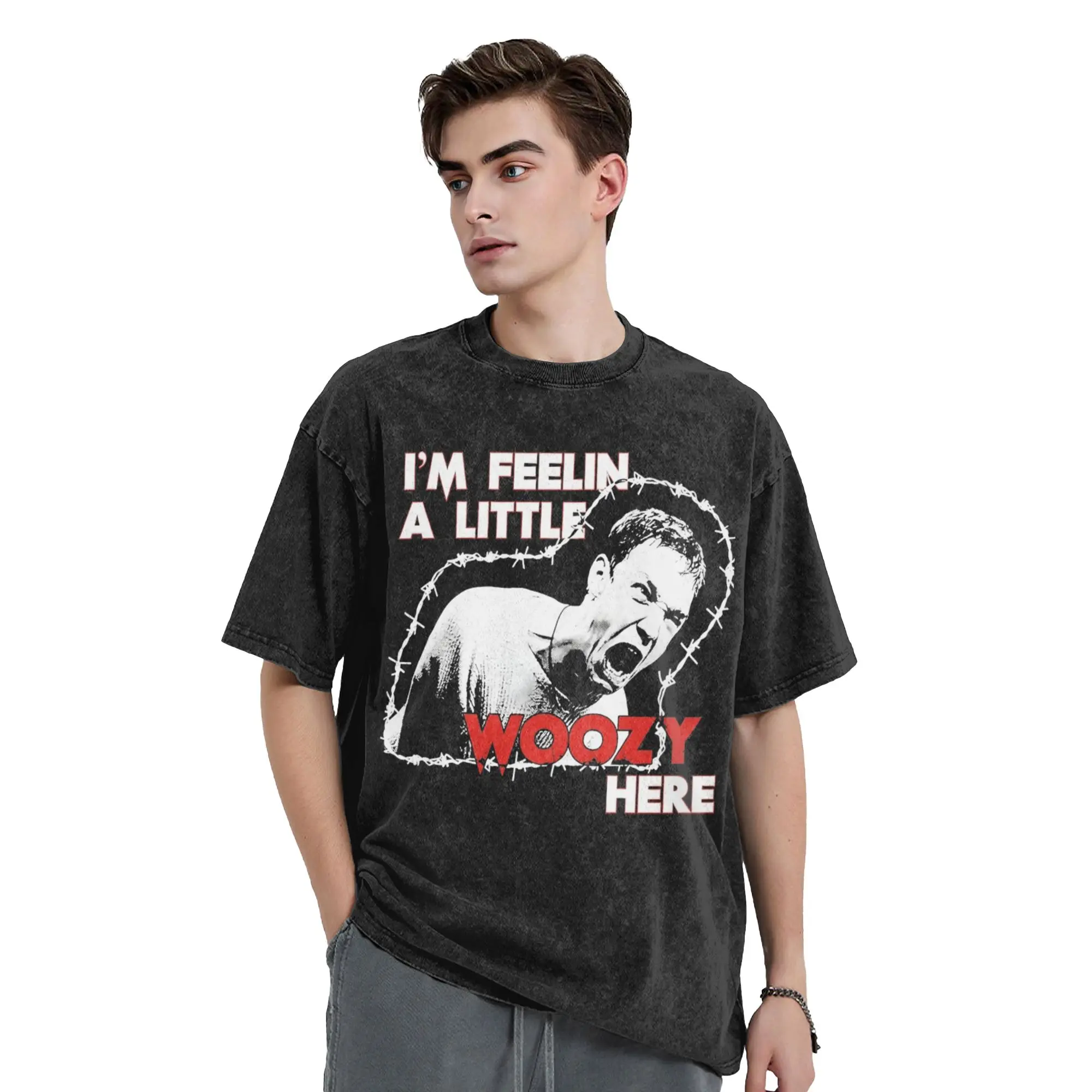 Scream Stu Macher I'm Feelin A Little Woozy Here Matthew Lillard Washed T Shirts Streetwear T-Shirt Tees Men Women Summer