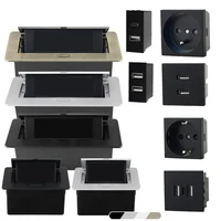 Toma de escritorio DIY, toma de escritorio oculta emergente con enchufe multifuncional, módulo estándar universal opcional negro