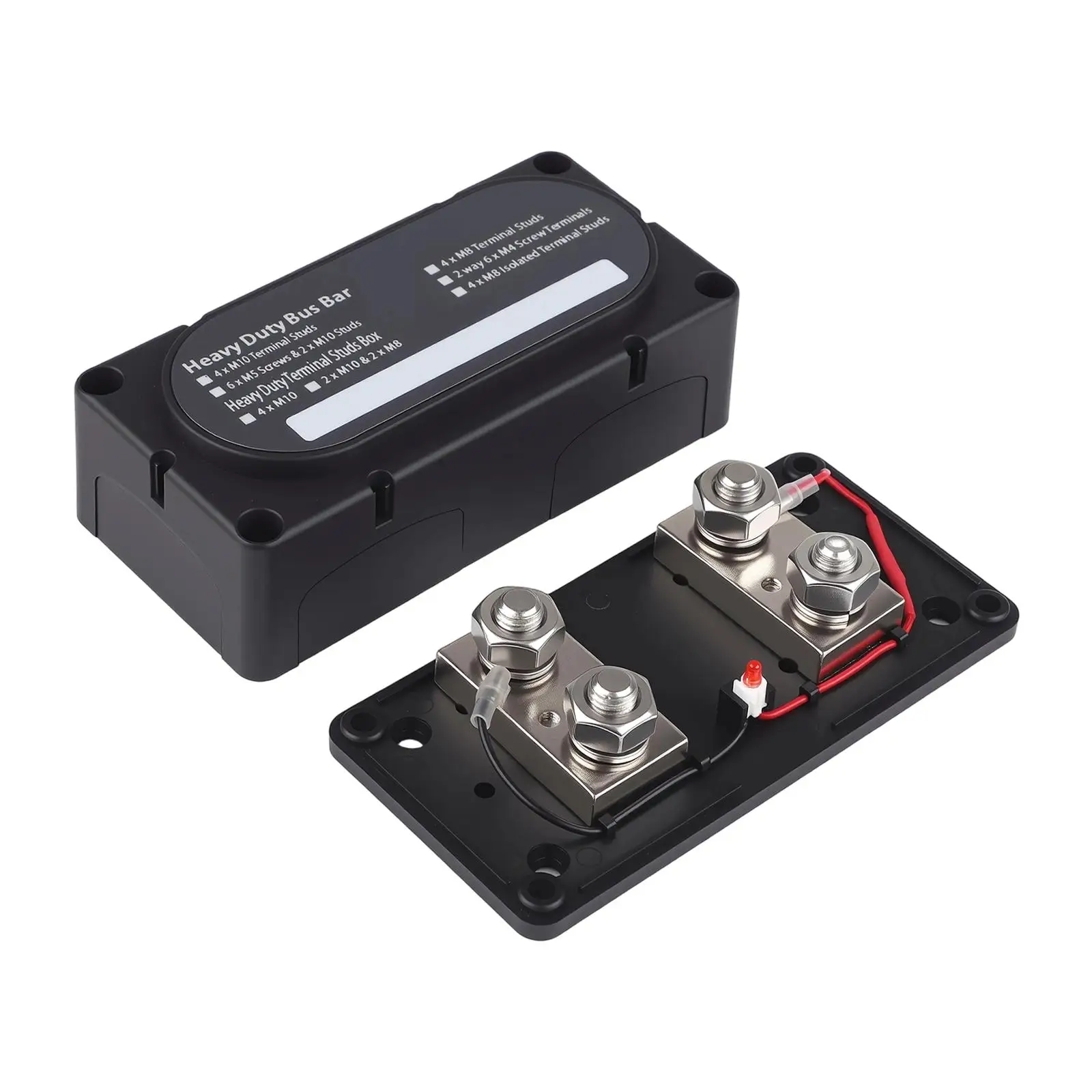 

12V to 48V Fuse Block Busbar with LED Indicator High Current Automotive Power Box for Vehicle Boat