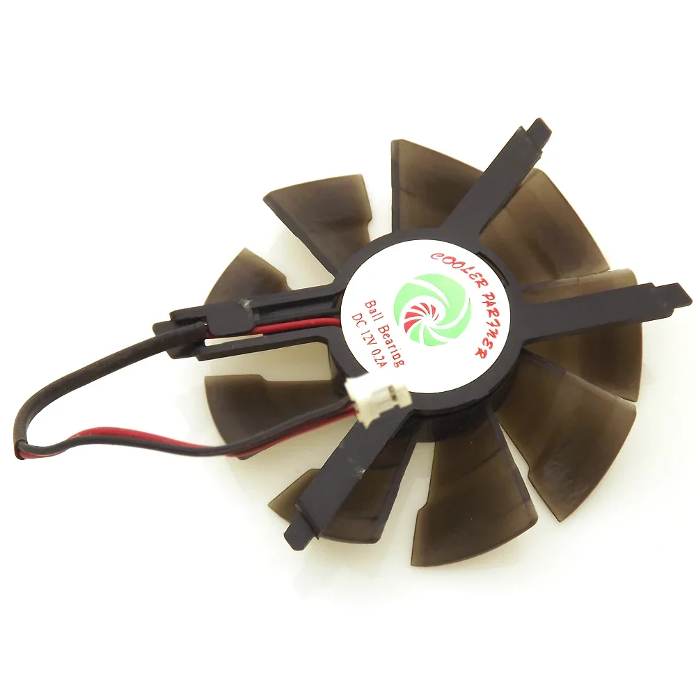 شحن مجاني محمل كروي 77 مللي متر DC12V 0.2A Clooer 2Pin لـ ZOTAC GT640-1GD3 2GD3 مروحة تبريد بطاقة الرسومات
