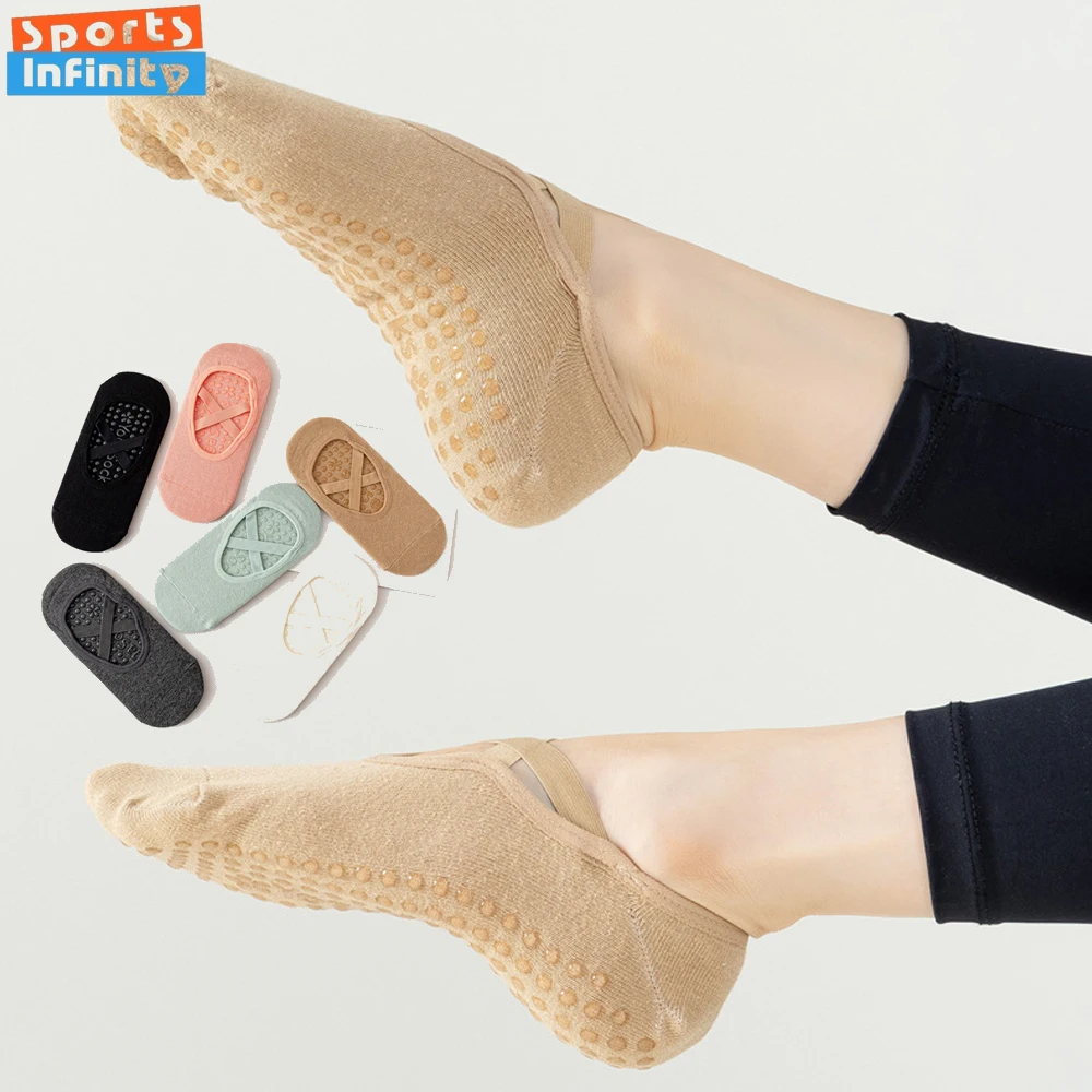 Harajuku Kreuz Gürtel Yoga Socken Anti Slip Frauen Professionelle Pilates Socken Gym Fitness Boden Trampolin Tanz Sport Socken