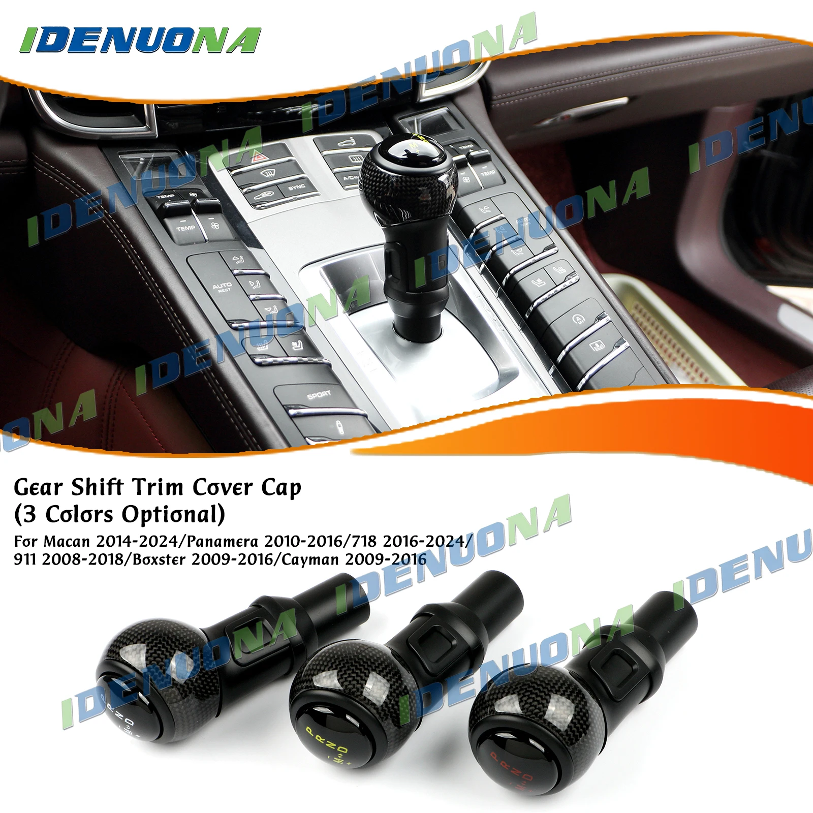 

For Porsche Macan Panamera 718 911 Boxster Cayman Interior Gear Shift Head Knob Shifter Hand Knob
