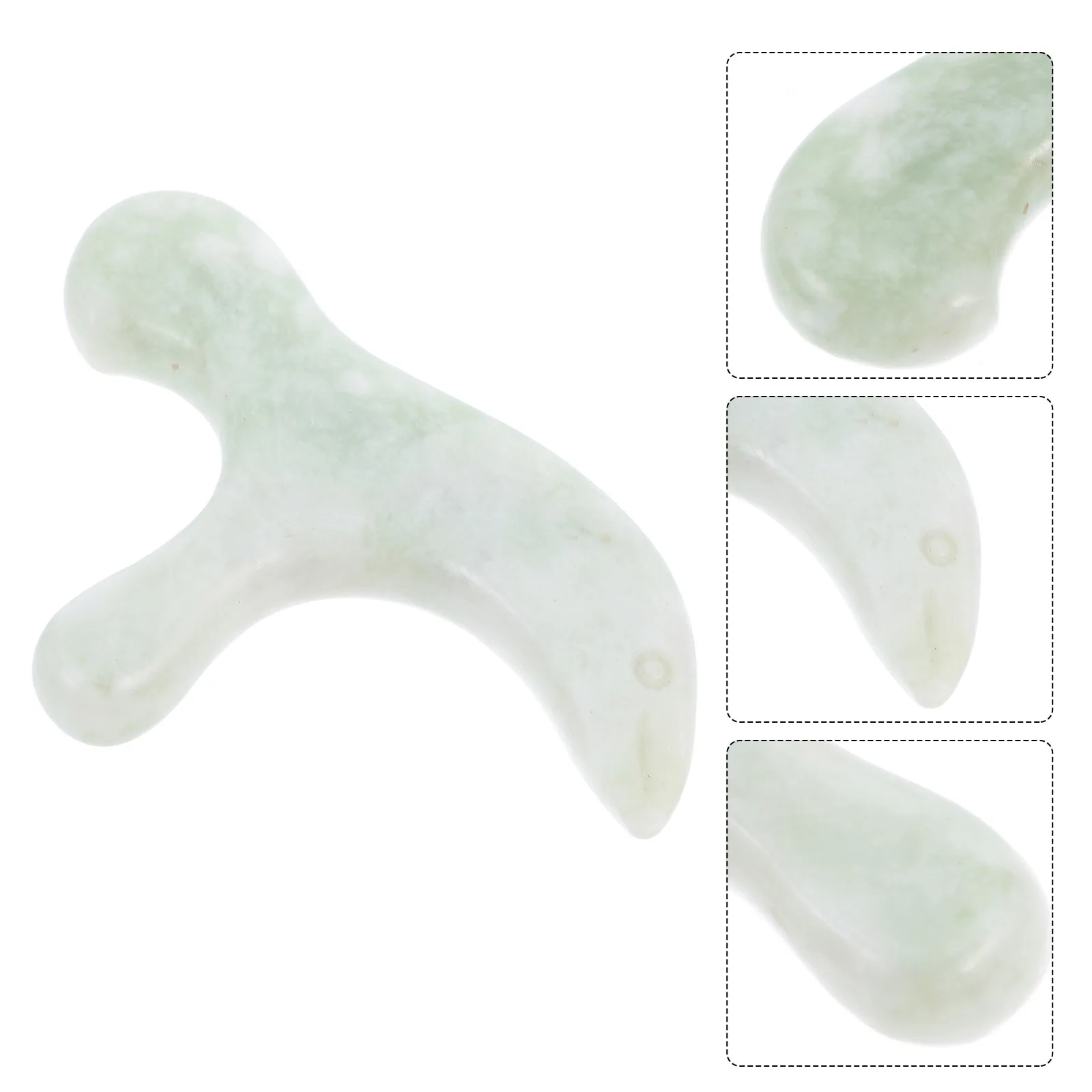 

1Pcs Jade Foot Massage Bar Green Natural Stone Scraping Stick Face Neck Body Acupoint Sole Massage Tool Household Massager