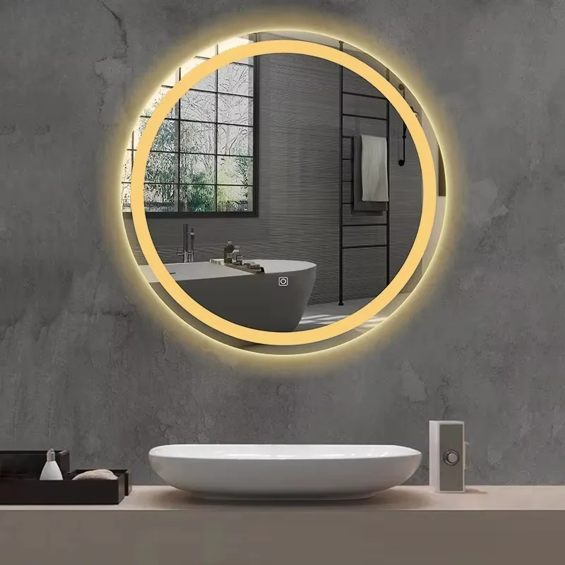 

American Standard 700mm Frameless Round Bathroom LED Wall Mounted Smart Mirror Illuminated for Hotels