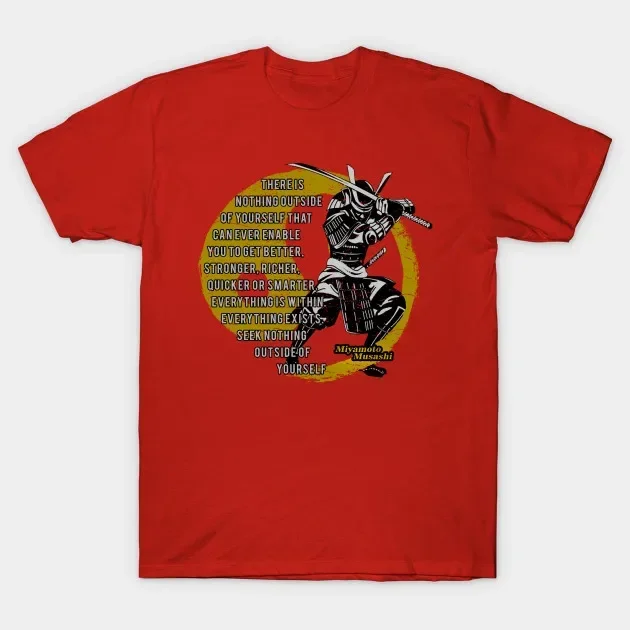 Vintage Miyamoto Musashi Samurai T-Shirt 100% Cotton O-Neck Summer Short Sleeve Casual Mens T-shirt Size S-3XL