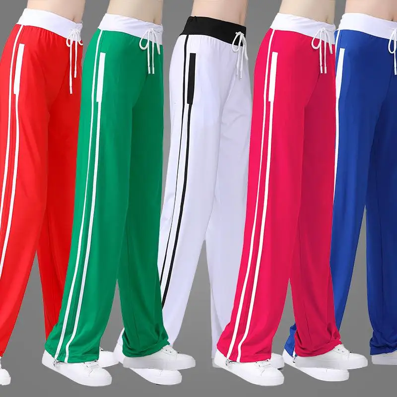 

Summer Qui Dry Straight Leg Dance Pants Fitn Aerobics Square Dancing Clothes Ghost Step Dancing Sportswear Women's Trousers