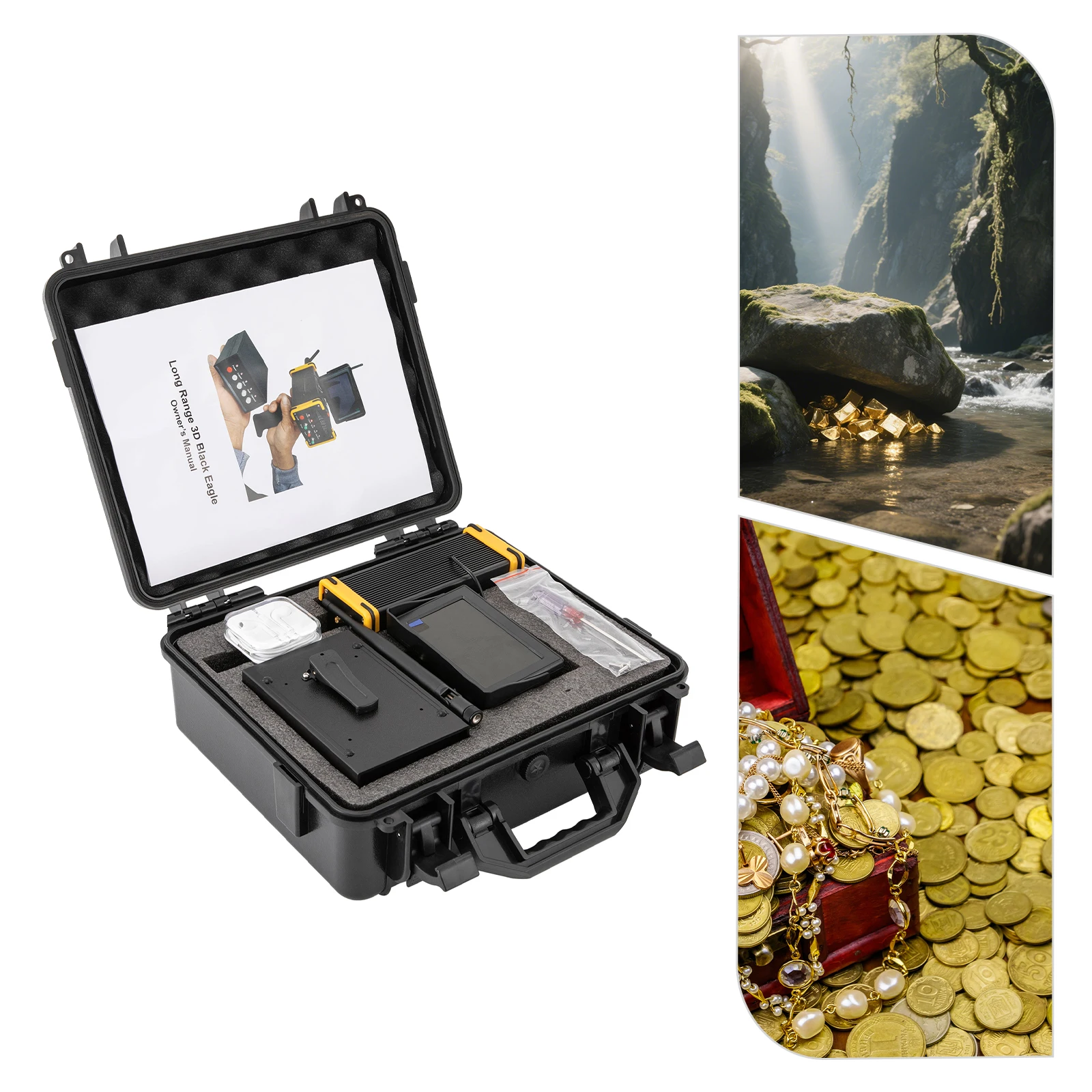 Metalldetektor Goldfinder Unterirdischer Metallscanner mit hochauflösendem Bildschirm für Gold, Silber, Kupfer, AC100-240 V (US-Stecker)