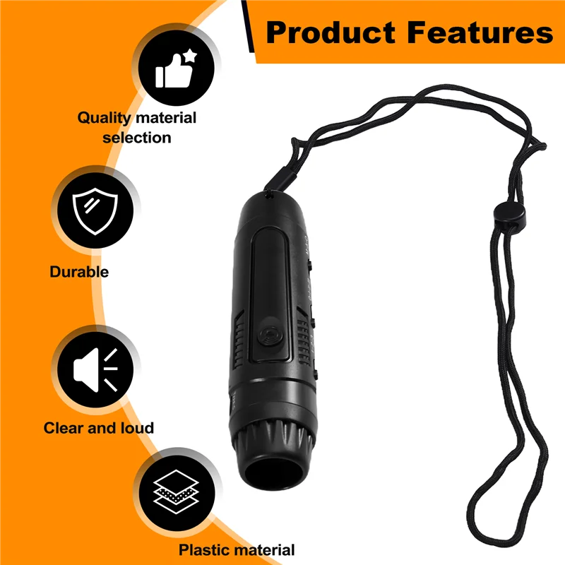A73E-For Volleyball Soccer Sports Whistle- Reusable Electronic Handheld Whistle With Lanyard For Coaches, Referees, Teachers Bla