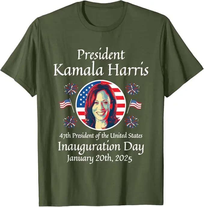 President Kamala Harris Inauguration 2025 Memorabilia T-Shirt Women\'s Fashion Feminism Campaign Tee Tops Novelty Feminist Gift