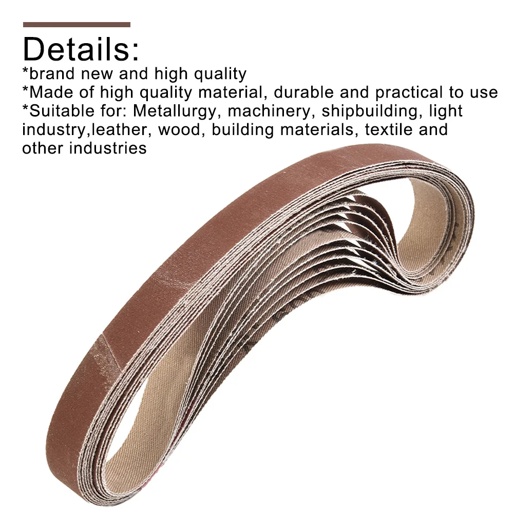 10pcs/lot 15mm Sanding Belt Sandpapers For 15x452 Air Belt Sander Polishing Papaer Grit 60 120 240 400 600