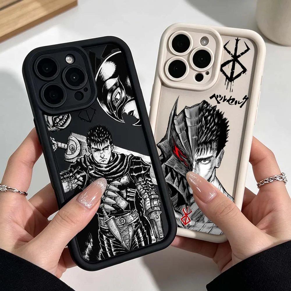 Coque de téléphone Anime Berserk Guts pour Apple iPhone 17 16 15 14 13 12 11 Mini Plus Pro Max, en silicone motif échelle oculaire
