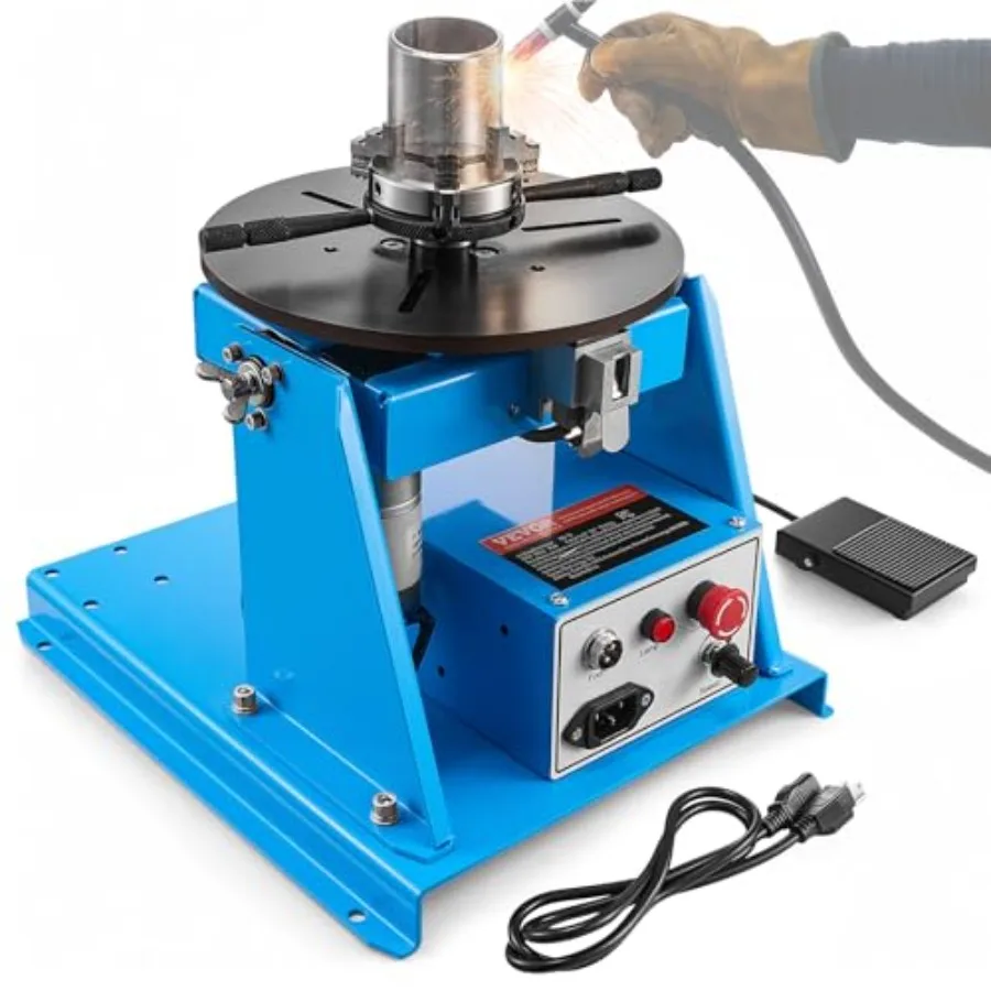 

VEVOR Rotary Welding Positioner 10KG, 1-12 RPM 20W, Adjustable 0-90° Turntable with 8.1 Inch 3-Jaw Chuck, Compact Welder hine f