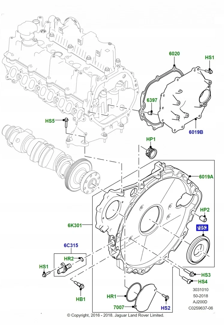 2.0 AJ200 Diesel Timing Chain Kit For JAGUAR LAND ROVER LR073756 LR073757 LR082488 LR073760 LR084289 LR073745 LR073761