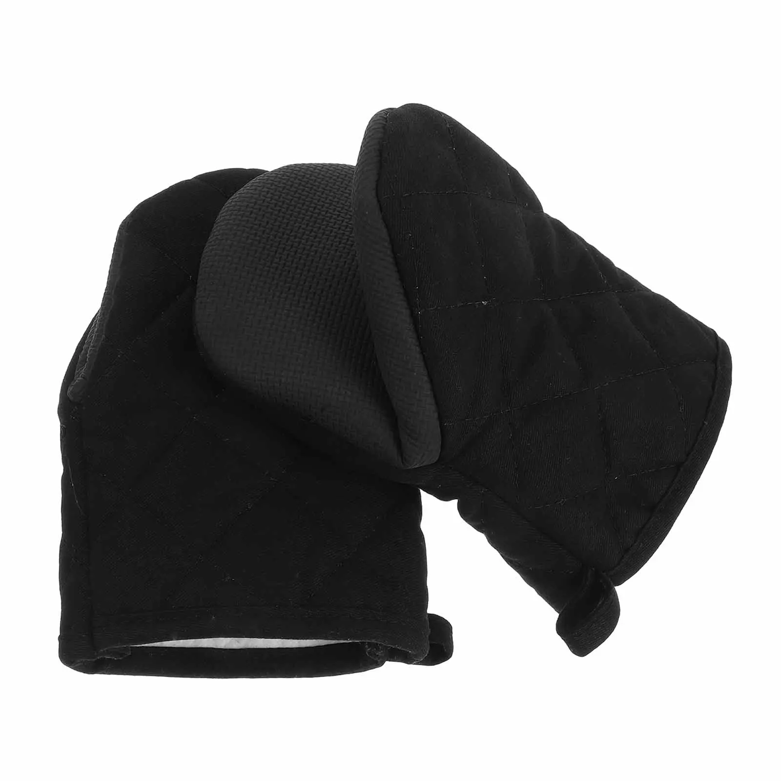 

2pcs Silicone Gloves Thickened Heat Resistant Oven Mitts for Kitchen Microwave Baking Black Farm Child Gardening Cooking