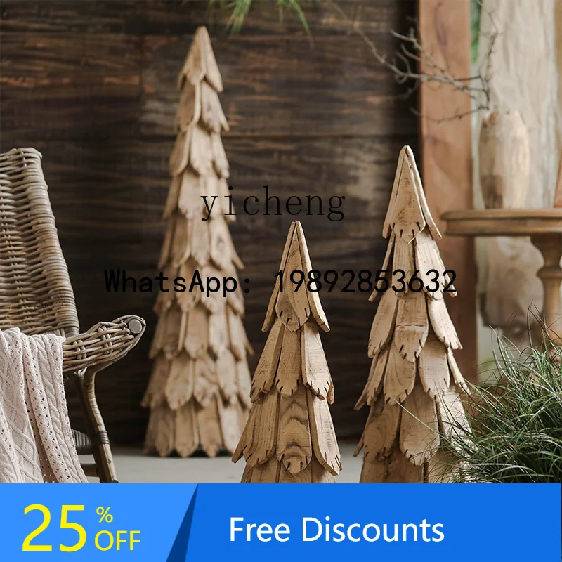 Wood Chip Pine Tree Decorative Ornament Living Room Large Solid Wood Floor-standing Wabi-sabi Style Homestay Decoration