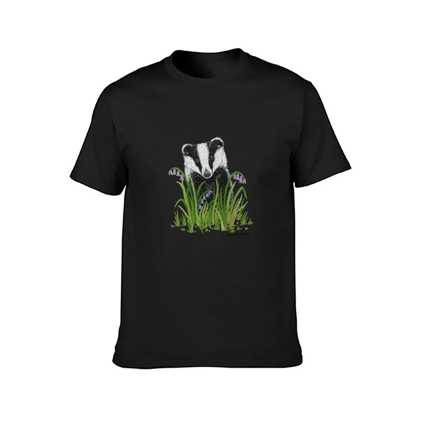 Badger and Bluebells T-Shirt graphic tee shirt tees vintage anime shirt vintage mens cotton t shirts