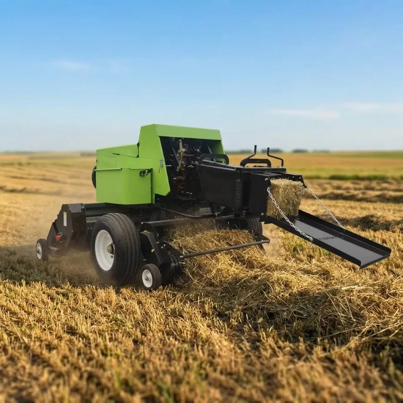 Customized Compact Square Silage Baler Small Hay Baling Machine Tractor Pulled Low Consumption Round Baler