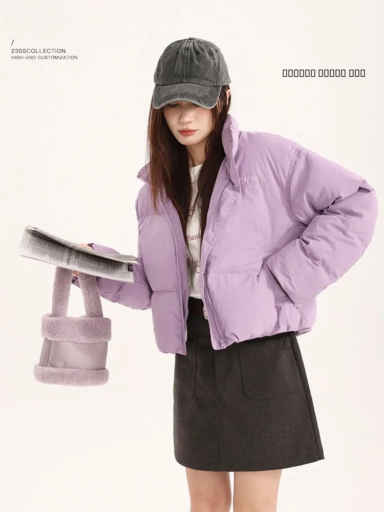 

Женская утепленная хлопковая куртка Yang Pao Pao в корейском стиле, приталенная, повседневная, с воротником-стойкой, зимняя новинка