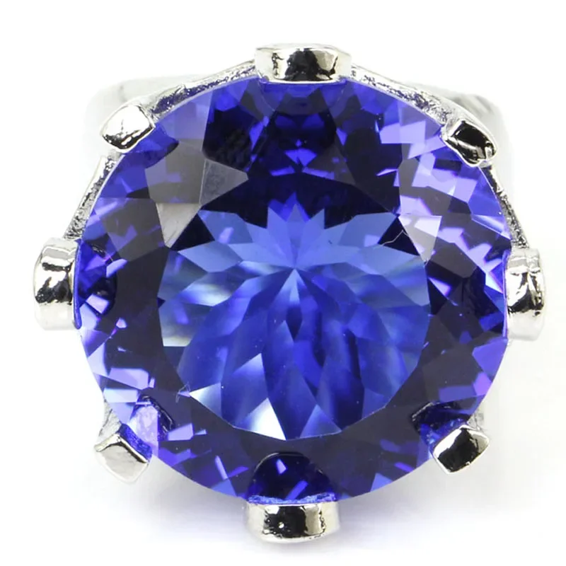 Bagues personnalisées en argent Sterling massif 925, 15g, grande pierre précieuse, Tsavorite verte, grenat, Tanzanite violette, Tourmaline, plusieurs tailles