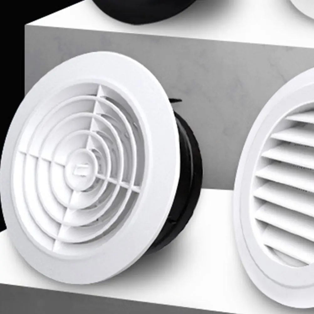 Round Exhaust Vent Cover Adjustable ABS Strong Resilient for Air Conditioner Soffit Ceiling Ventilation Uniform Airflow