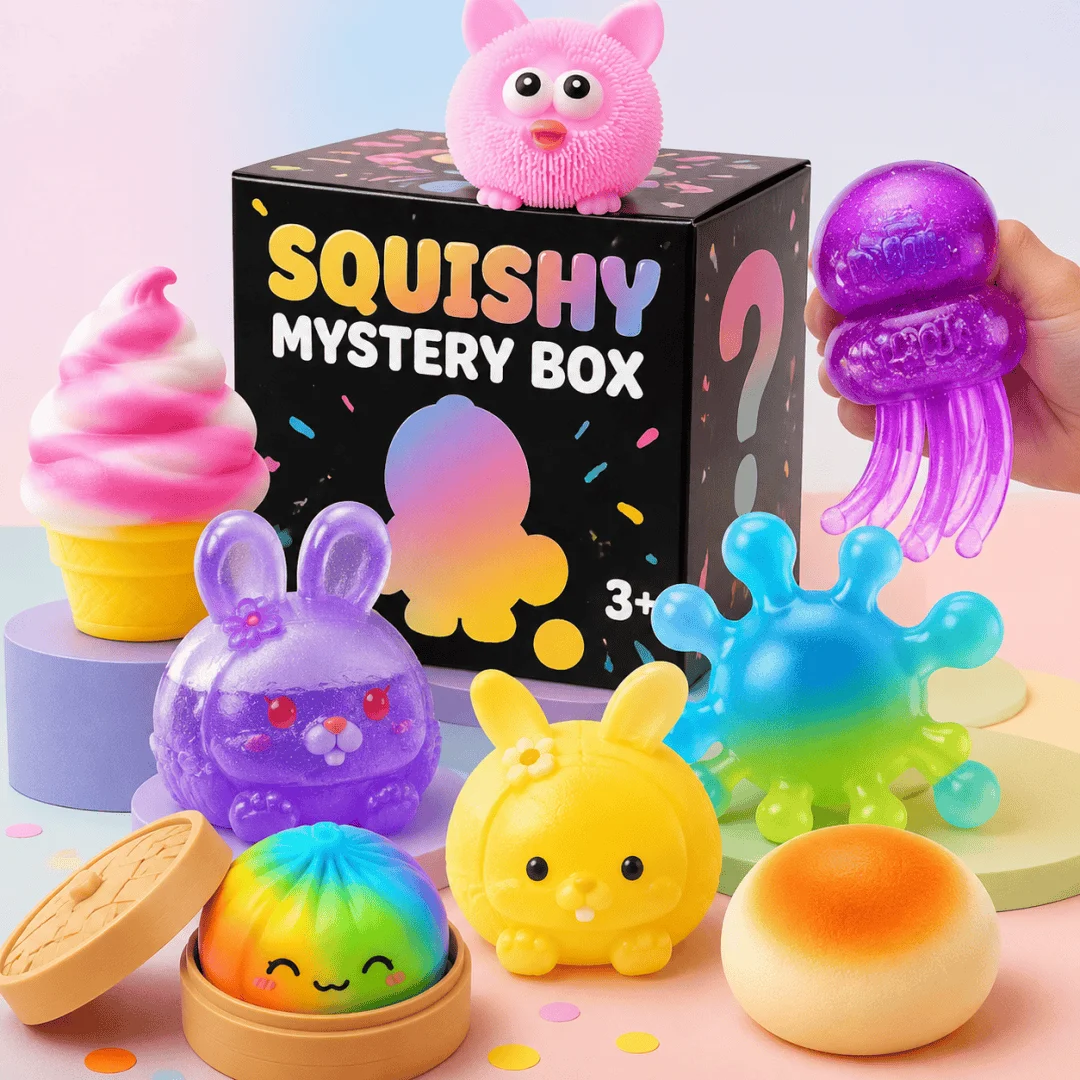 Viral Vent Toy Surprise Blind Box Crystal Pastel Cat Paw Squishy Mochi, Fake Red Bean Cream Squeeze Toy, All Ages Calming Fidget Gadget