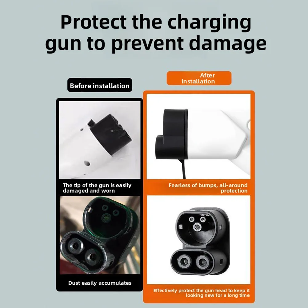 Black CCS2 DC for Combo 2 EV Charging Connector Cover Carbon Fiber Reinforced Polymer Lightweight Public Station Ready