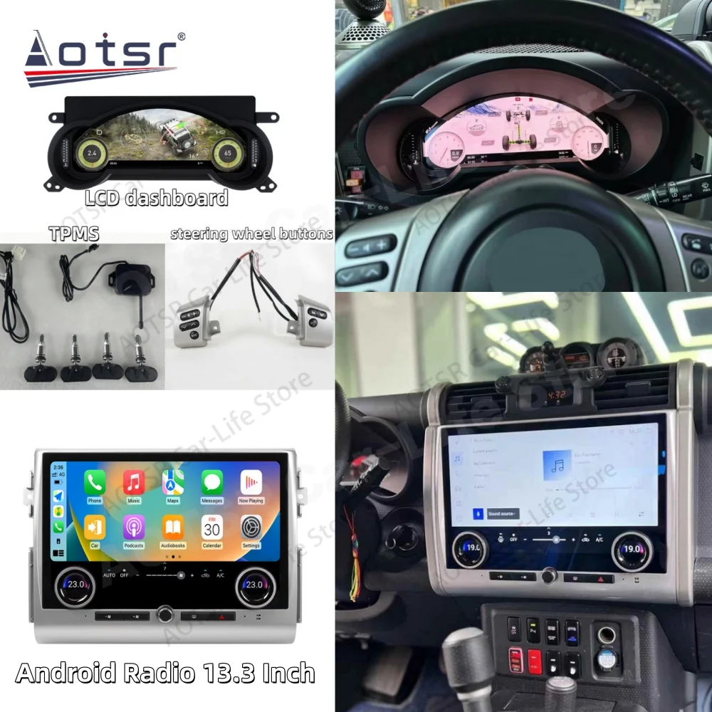 For Toyota FJ Cruiser 2008~2023 LCD Digital Dashboard Panel Car Instrument Cluster Modification Display Android Radio Head Unit