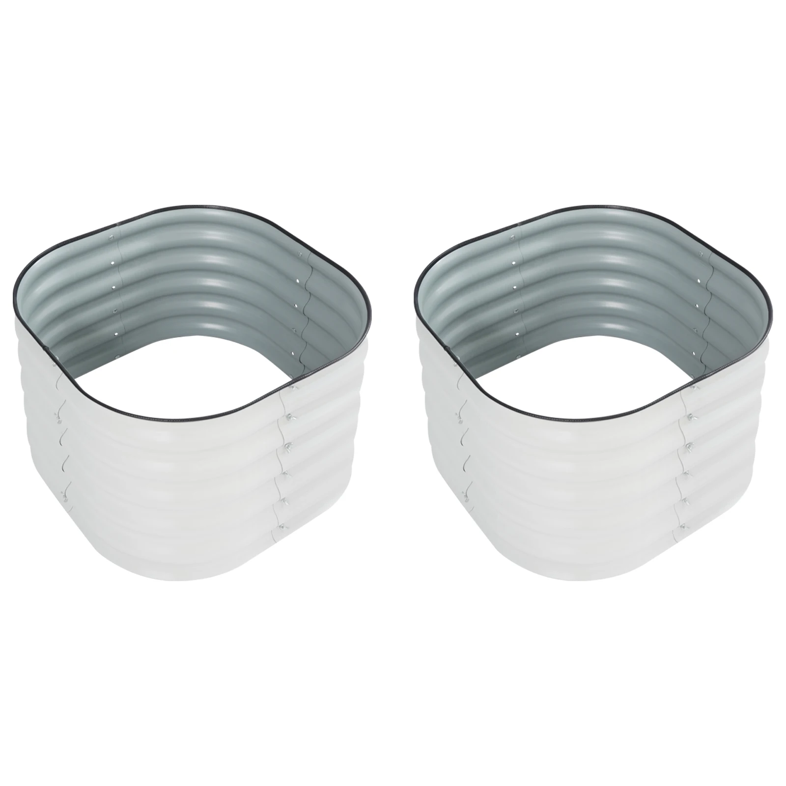 

2PCS Outdoor Garden Raised Planter Box Round Raised Garden Bed Easy to Install 60*60*43cm