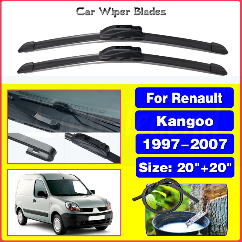 

Car Wiper Blade Blades For Renault Kangoo 1997 - 2007 MK1 Windshield Windscreen Clean Rubber Cars Wipers Accessories 20"+20"