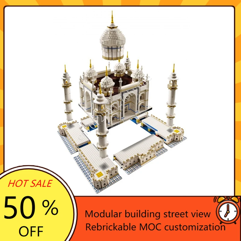 5923PCS Taj Mahal Modular MOC Creative street view Model Building Blocks Architecture DIY Education Assembly Model Toys Gifts