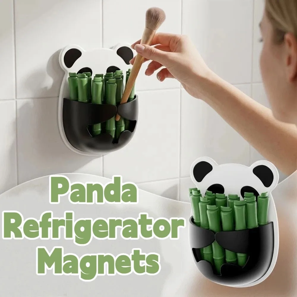 Clip de scellage alimentaire mini scellé en plastique, aimants de réfrigérateur Panda peu encombrants, support mural avec boîte de rangement magnétique