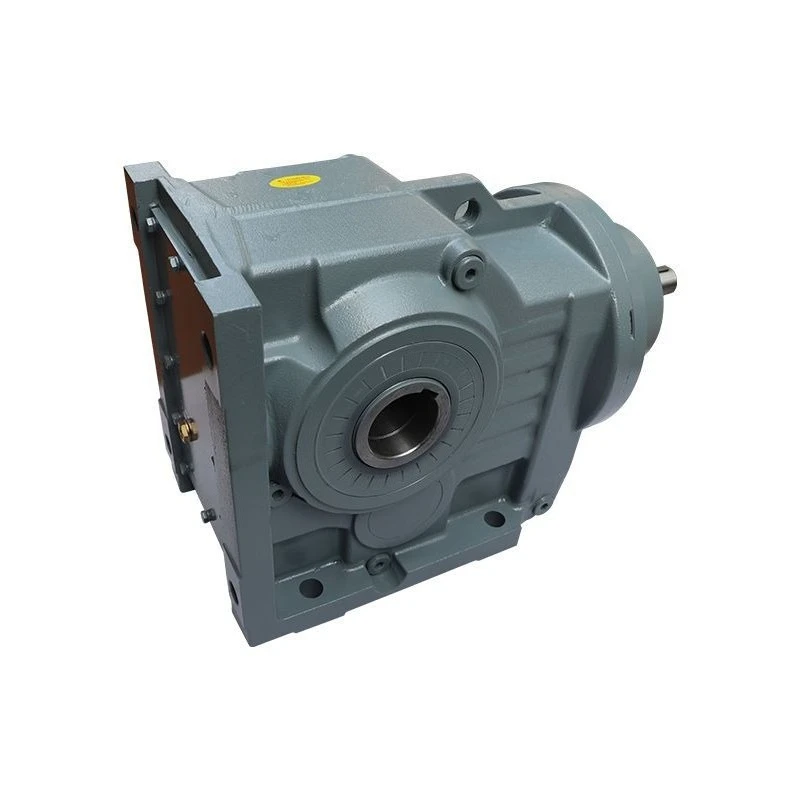 K series bottom corner installation hollow shaft spiral bevel gear reducer pulley with horizontal motor JKABSZ97