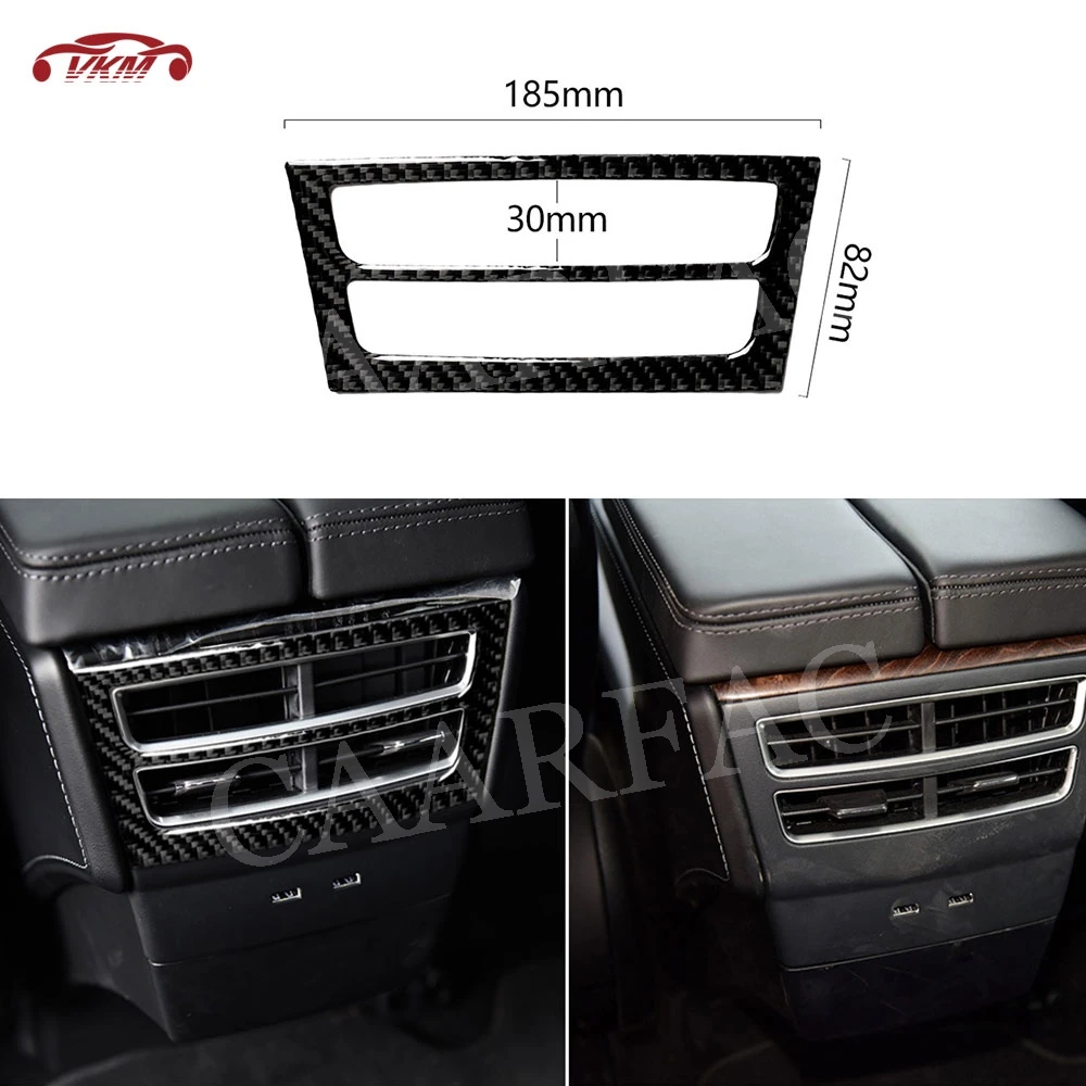 

Carbon Fiber Car Rear Seat Console Air Conditioner Outlet Trim Frame Cover Decotive Sticker For Tesla Model X 2014-2019