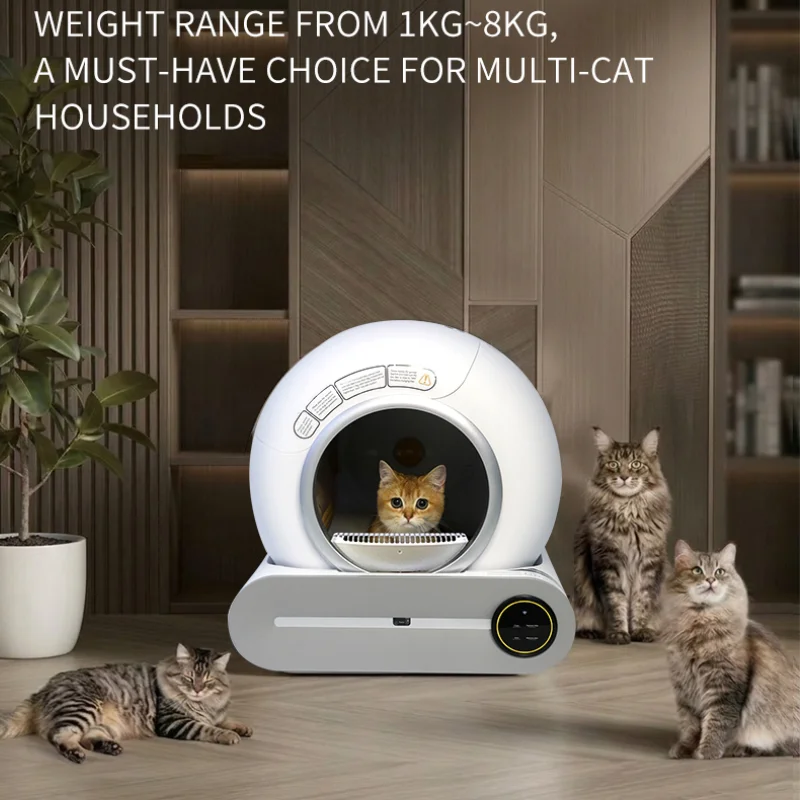Nouvelle litière automatique intelligente pour chat avec capteur infrarouge, nettoyage automatique, contrôle par application, parfum ionique, toilette pour animaux de compagnie, bac à déchets.