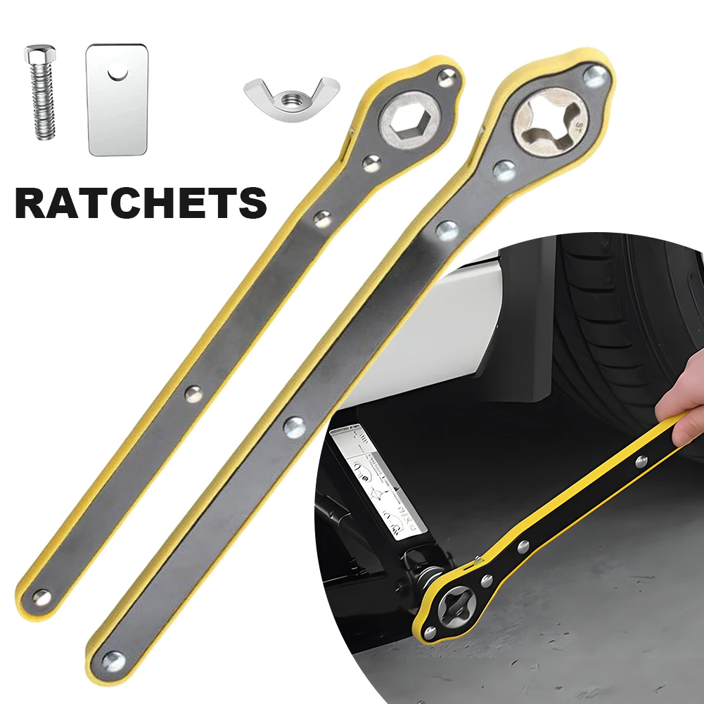 

Car Jack Ratchet Wrench Labor-Saving Jack Garage Tire Wheel Lug Wrench Handle Metal Scissor Jack Wrench for Car SUV Van