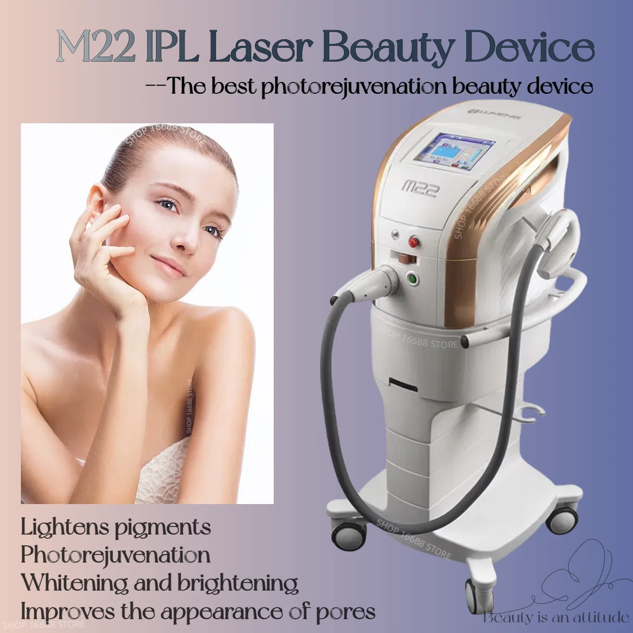 

Hot Sale M22 OPT Hair Removal Beauty Machine Acne Treatment Wrinkle Removal Nd Yag Tattoo Remove Skin Whitening AOPT M22 Device