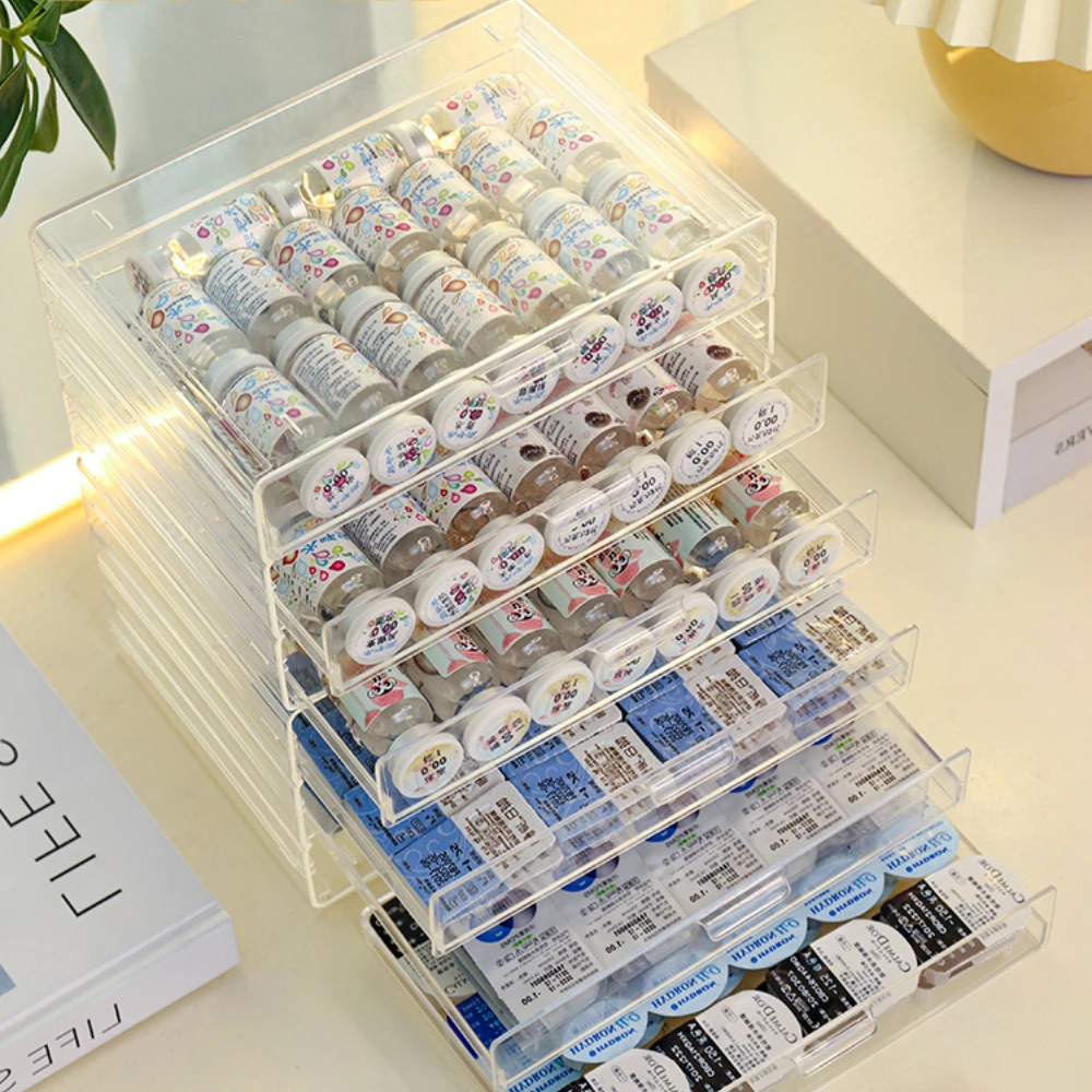 Daily Disposable Contact Lenses Cases INS Beauty Contact Lens Storage Box Dust-proof Pupil Box Portable Acrylic Drawer Organizer