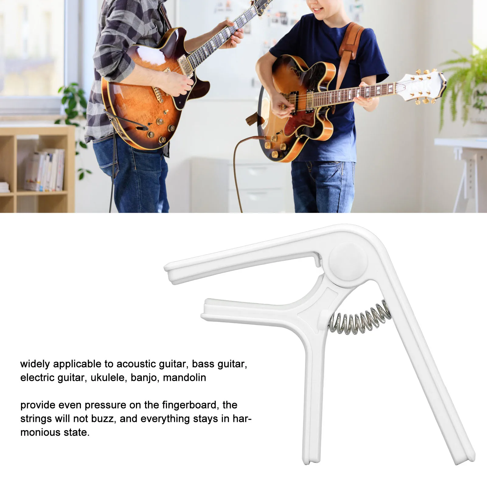 6 String Capo Guitar Capo Sturdy ABS Spring Even Pressure Acoustic Guitar Ukulele Bass Banjo Mandolin - view 2
