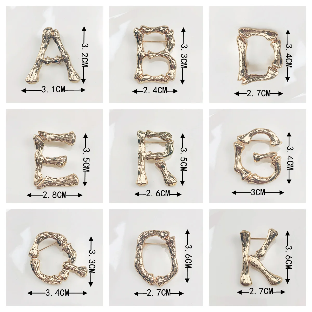 Broche de aleación con letras en inglés, accesorios de ropa, hebillas de broche universales versátiles, broches de diseñador ABC, adornos de moda