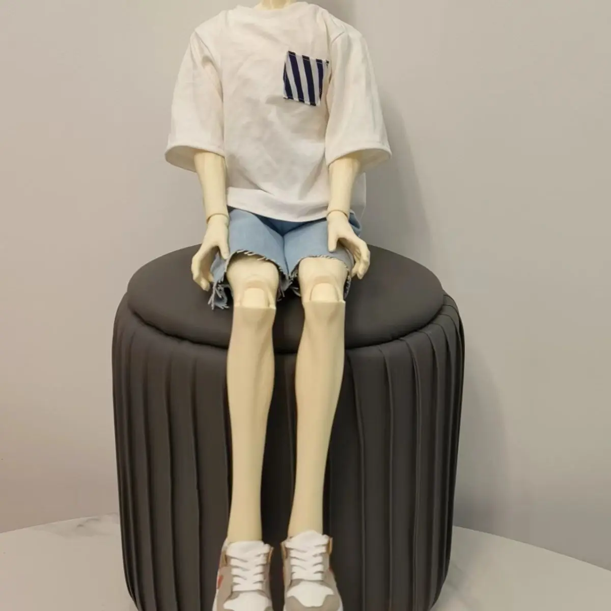 1/3 Doll's Clothes for 70/71/72/73cm Male Bjd Doll White T-shirt,blue Shorts Girl Toys Dress Up Fashion Doll Accessories,no Doll