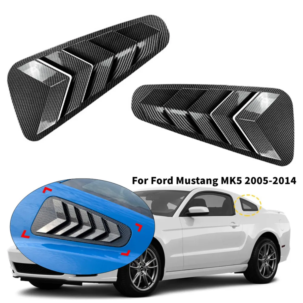 For Ford Mustang MK5 2005 2006 2007-2014 Car Rear Window Louver Shutter Cover Side Vent Blinds Trim Sticker ABS Accessories view 2