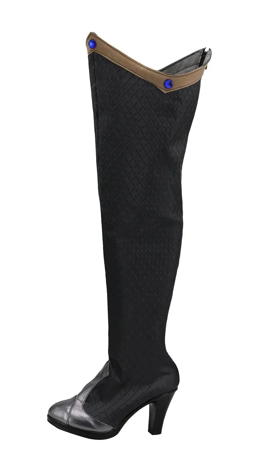 Ashe Warlock Stiefel Cosplay Spiel OW Ashe Cosplay Schuhe Overknee Stiefel Schwarz High Heel Schuhe Nach Maß für Unisex